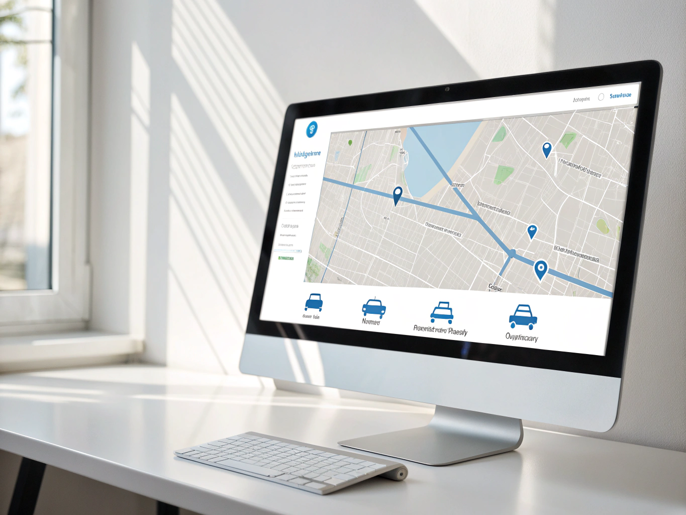 Interfaz de software de rastreo GPS mostrando rutas vehiculares