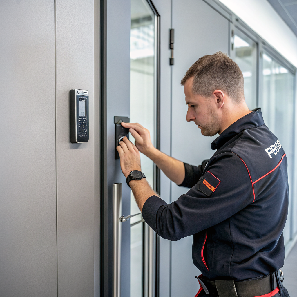 Instalación de panel de control de acceso biométrico