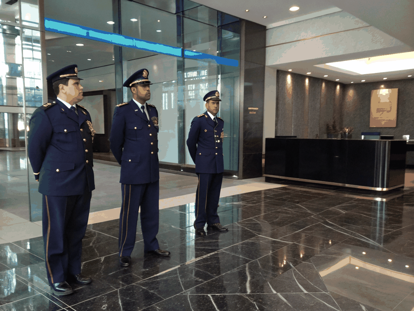 Equipo de guardias de seguridad privada
